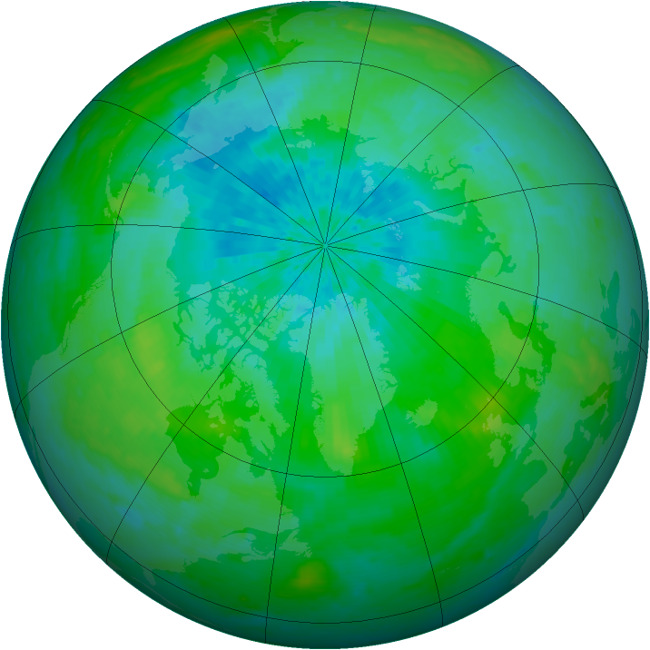 Arctic ozone map for 27 August 2004